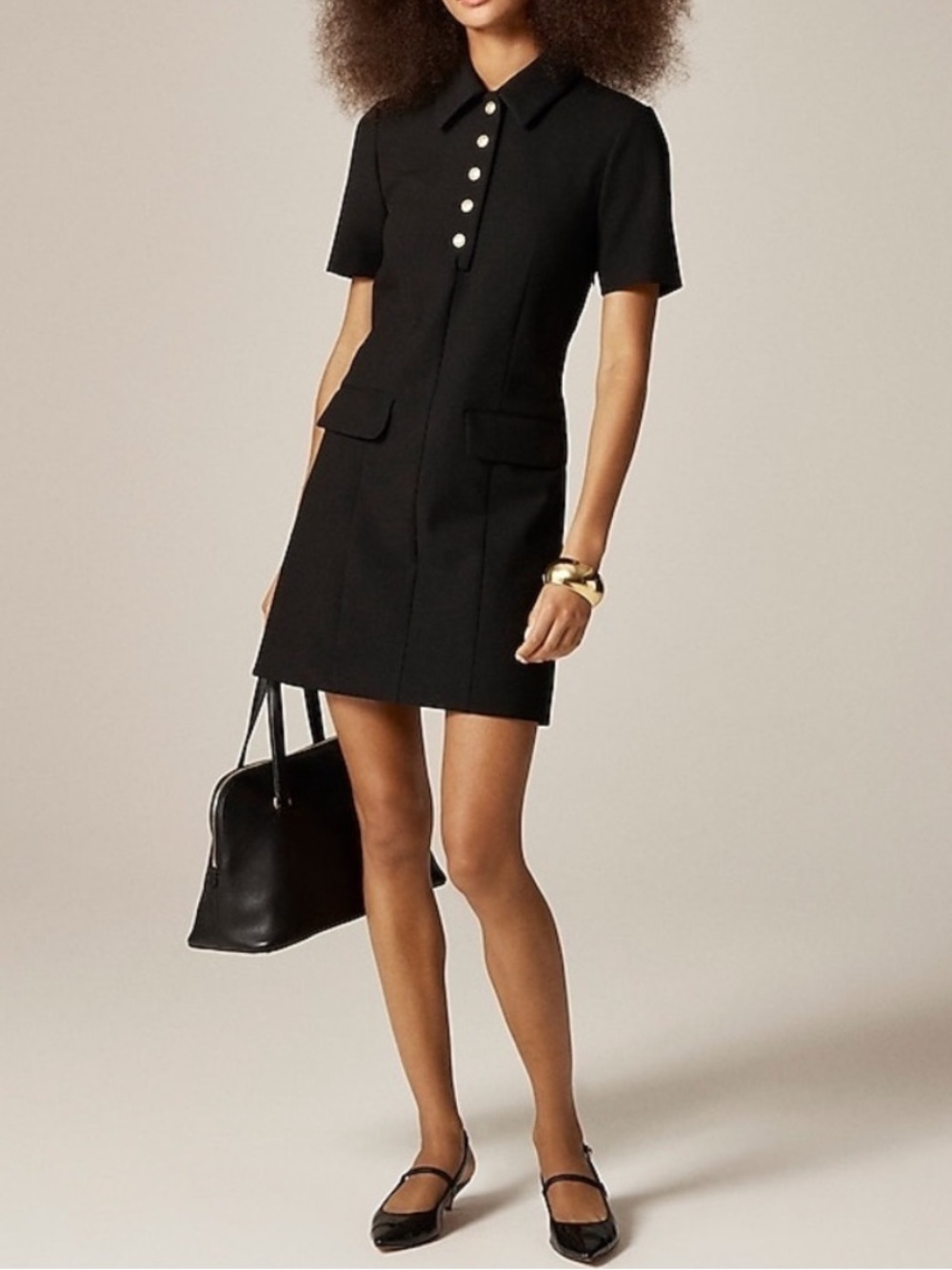 NWT J. CREW Parc Dress Four Season Stretch Fabric in Black Mini Preppy Size 0
